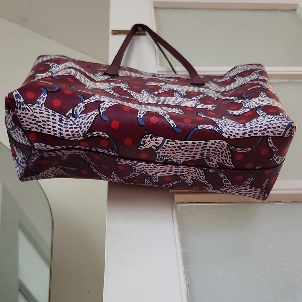 Kate Spade Burgundy and Blue Leopard Tote - Picture 4 of 4